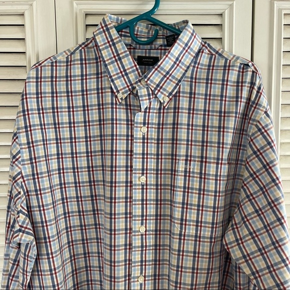 Arrow Dress Plaid Shirt Men Size XL Blue,Red,yellow - Picture 2 of 14